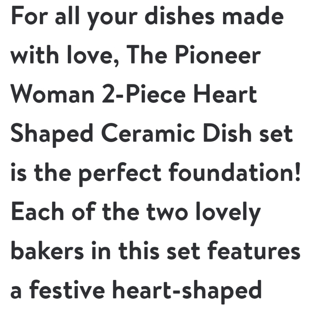 ❤️ New Pioneer Woman Heart Shaped 2-Piece Ceramic Dish - Picture 2 of 8